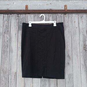 CAbi Skirt Womens Sz 12 Ponte Style#122 Stretchy Black Pencil Career Short